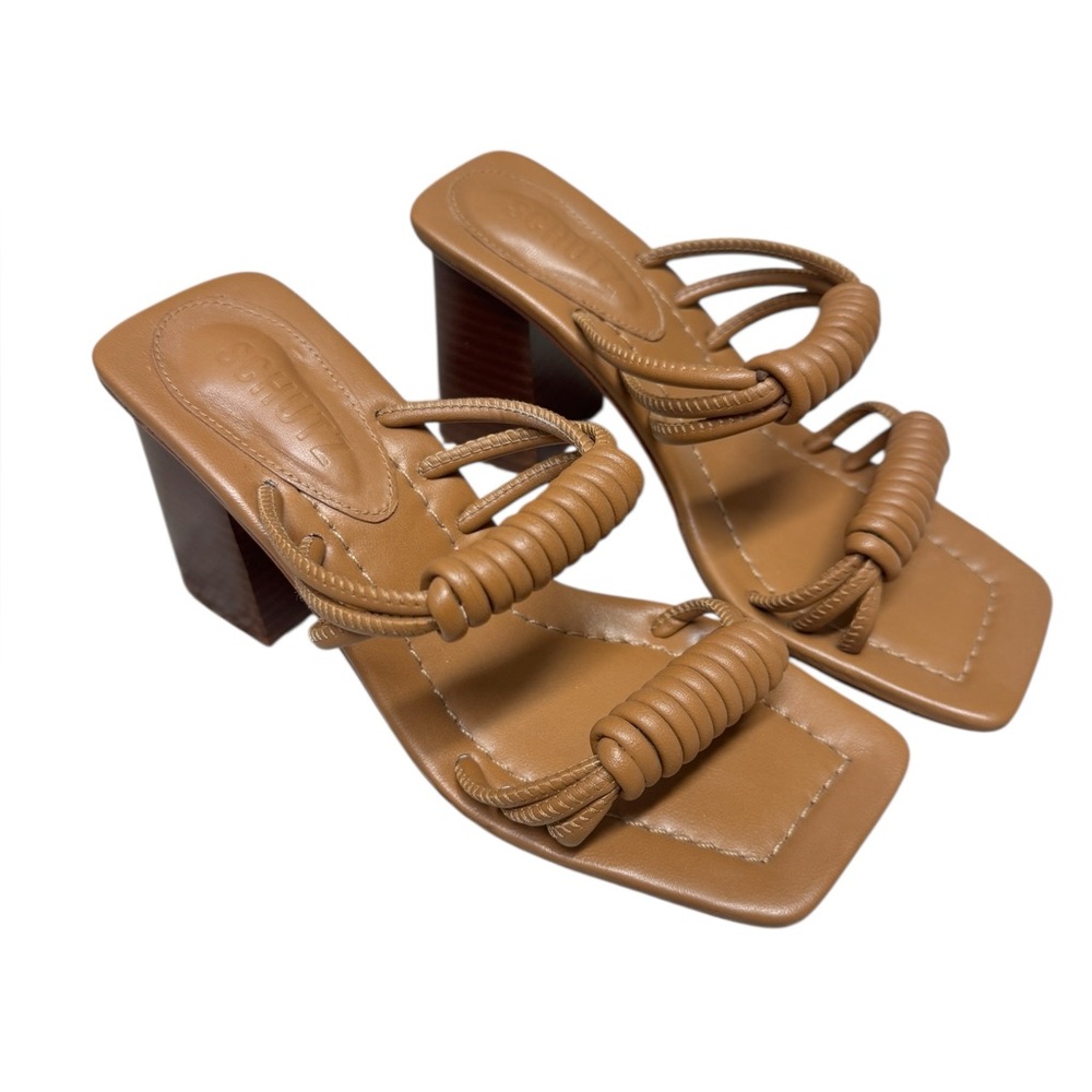 Schutz brown block heel sandals
